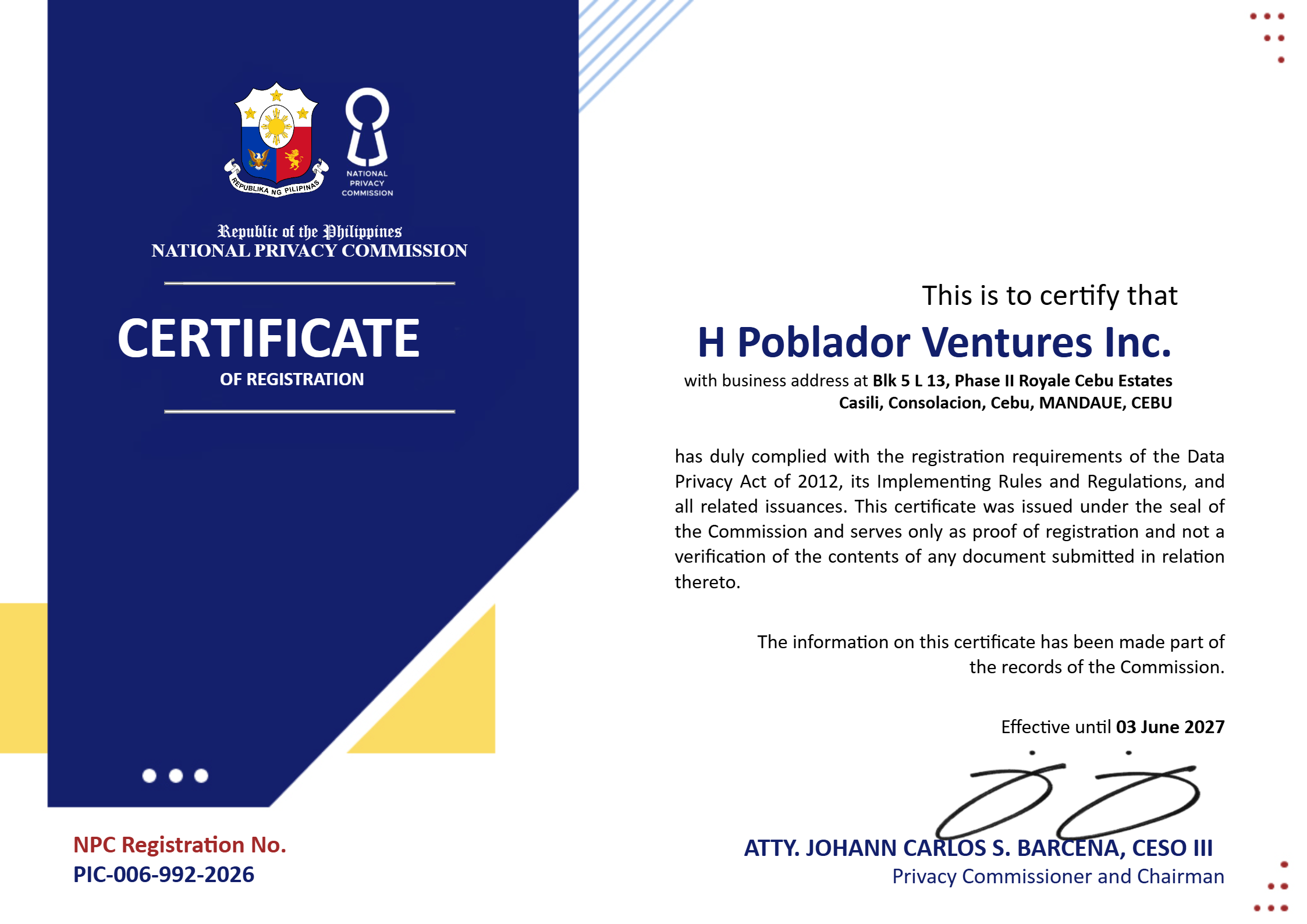 Certificate